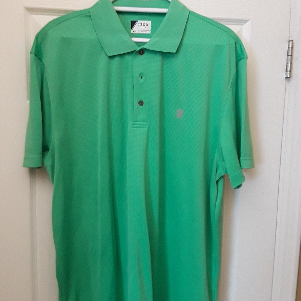 EUC - Men's Izod Grid Golf Polo - XXL - Bright Gre